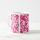Tasses Abstraites Fleurs et Feuilles Rose Clair (Devant gauche)