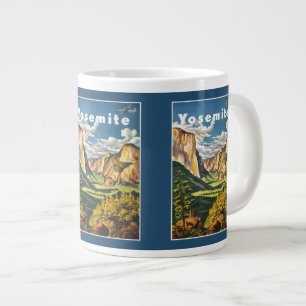 Tasses avec affiche de voyage vintage de Yosemite