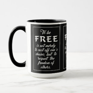 Tasses avec citation de liberté
