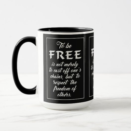 Tasses avec citation de liberté (Gauche)
