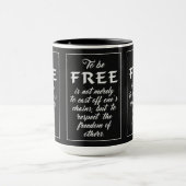 Tasses avec citation de liberté (Centre)