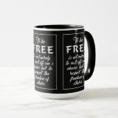 Tasses avec citation de liberté (Devant droit)