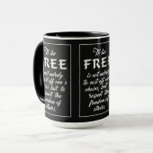 Tasses avec citation de liberté (Devant gauche)