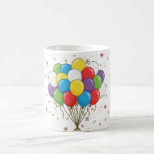 Tasses avec motifs de ballons colorés