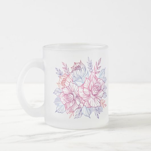 Tasses avec un bouquet de fleurs (Gauche)