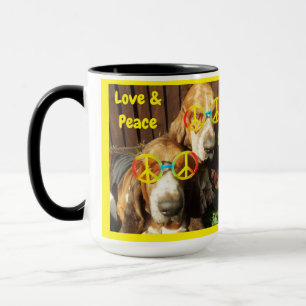 Tasses Basset Hounds Amour & Paix