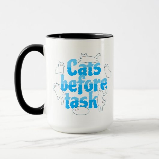 Tasses Chat Avant Tâches Drôle de Mug Chat (Gauche)