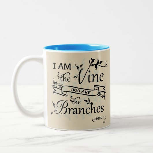 Tasses chrétiennes de cadeau - je suis la vigne (Gauche)