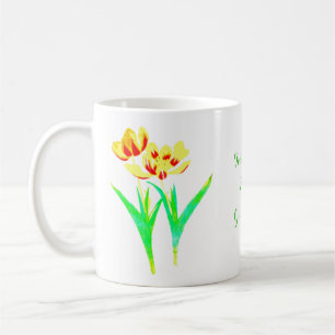 Tasses Classiques Jaunes et Rouges Tulipes