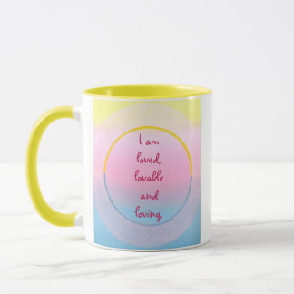 Tasses d'affirmation je suis aimé, aimable et aima