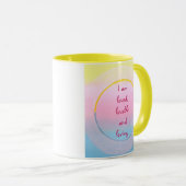 Tasses d'affirmation je suis aimé, aimable et aima (Devant droit)