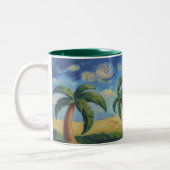 Tasses d'art de palmiers de style impressionniste (Gauche)