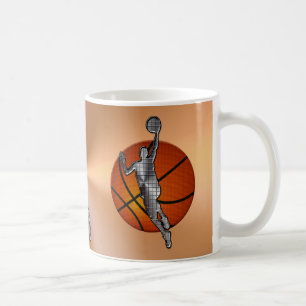 Tasses de basket-ball, joueur métallique sur la