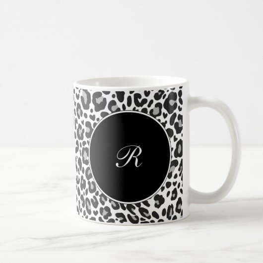 Tasses de café de léopard de monogramme (Droite)