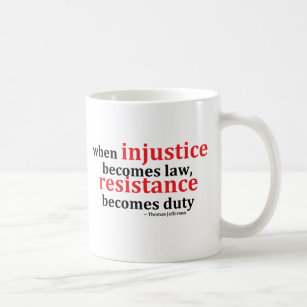 Tasses de café de résistance d'injustice