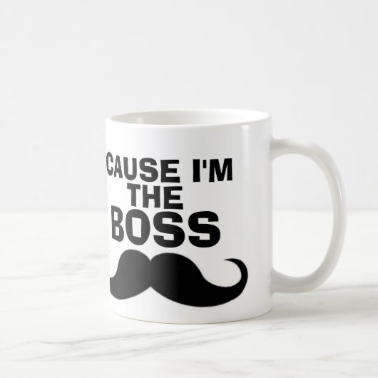 Tasses de café drôles de PATRON, moustache (Droite)