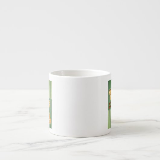 Tasses de café, pot de café et grains de café (Devant)