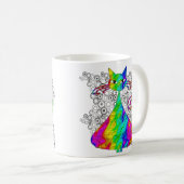 Tasses de café psychédéliques Trippy de chat (Devant droit)