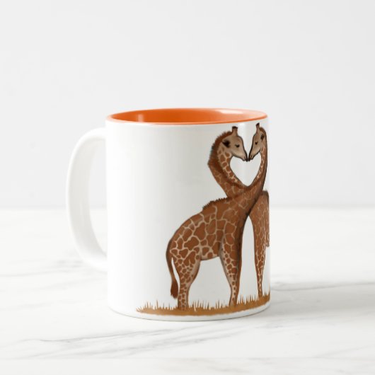 Tasses de coeur d'amour de girafes (Devant gauche)