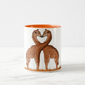 Tasses de coeur d'amour de girafes (Centre)