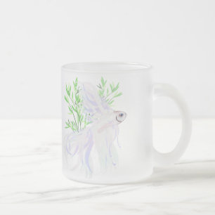 Tasses de combat siamoises blanches de poissons