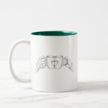 Tasses de Couple Cœur Toast Coloriage Dessin au Tr