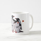 Tasses de couples d'amour de pingouin (Devant droit)