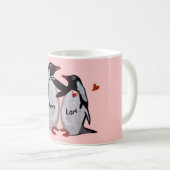 Tasses de couples d'amour de pingouin (Devant droit)