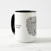 Tasses de coutume de nuage de mot de PSYCHOLOGIE (Devant gauche)