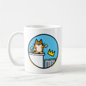 Tasses de dessin animé de chat drôle sans rois (Gauche)