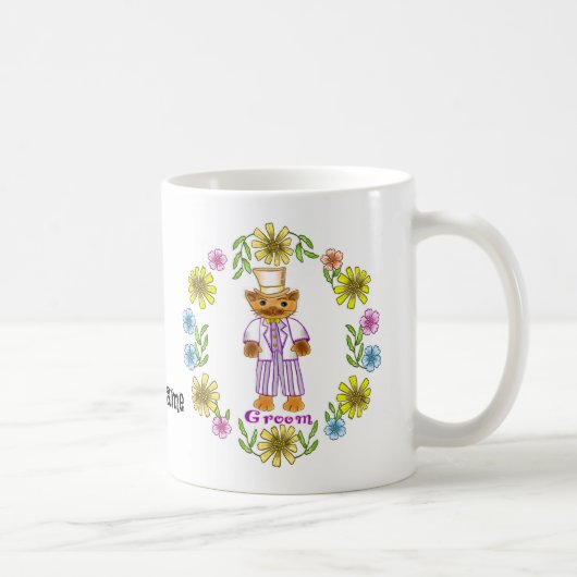 Tasses de mariage de la mariée chat et du marié (Droite)