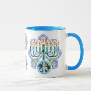 Tasses de Menorah de paix de la terre