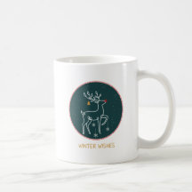 Tasses de Noël Renne de Vœux d'Hiver