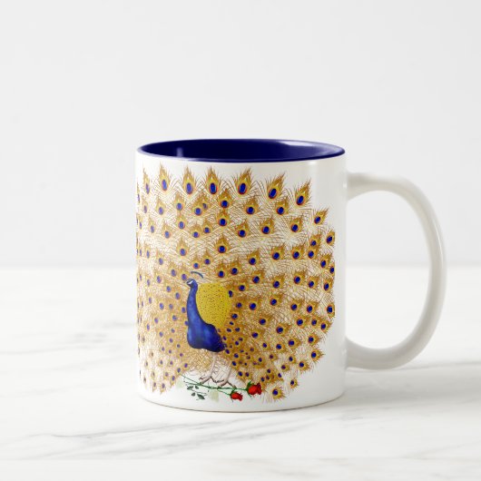 Tasses de paon et de roses (Droit)