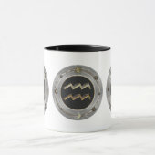 Tasses de signe de zodiaque de Verseau (Centre)