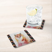 Tasses de sous-verre Fennec et Fleurs Mignonnes (En situation)