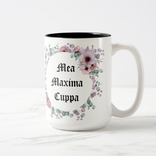 Tasses de thé florales humoristiques de maximum de (Droit)