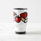 Tasses de voyage de pommes et de livres (Centre)