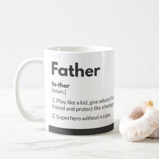 Tasses drôles pour papa Typographie spirituelle Ci (Avec donut)