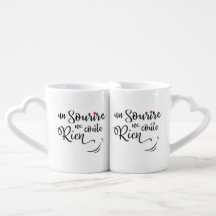 Tasses duo "Un sourire ne coûte rien".