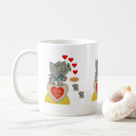 Tasses éléphant de la Saint-Valentin (Avec donut)