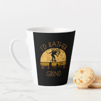 tasses en latte de conception de skateboard