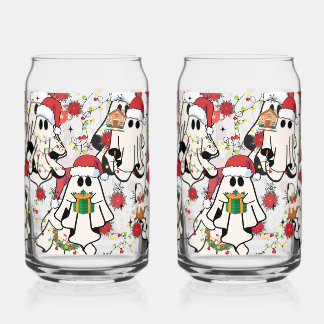 Tasses en verre fantôme de Noël Santa