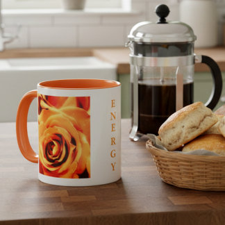 Tasses Énergie Roses Jaunes 11oz Bicolore Orange