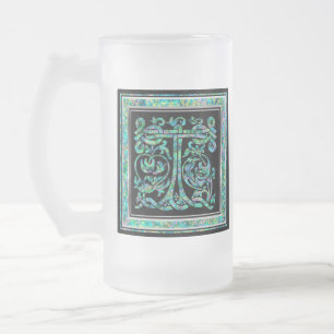 Tasses faites sur commande bleues de monogramme de