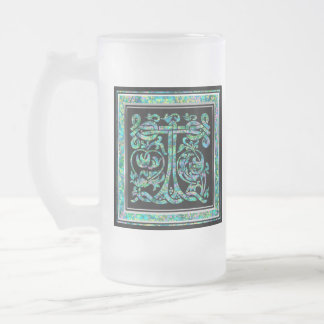 Tasses faites sur commande bleues de monogramme de