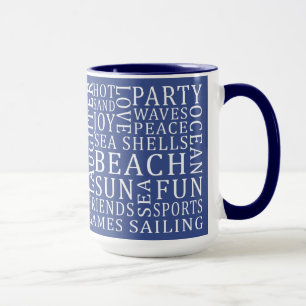 Tasses faites sur commande de Chambre de plage de