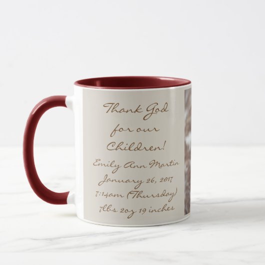 Tasses faites sur commande de faire-part d'image (Gauche)
