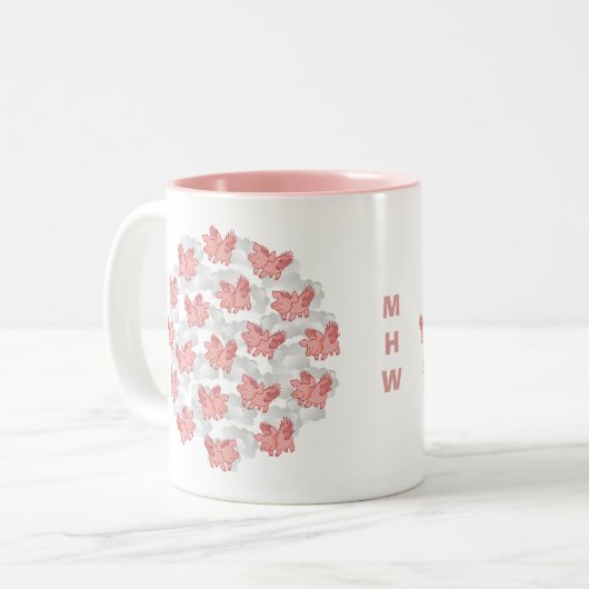 Tasses faites sur commande de monogramme de porcs (Devant gauche)