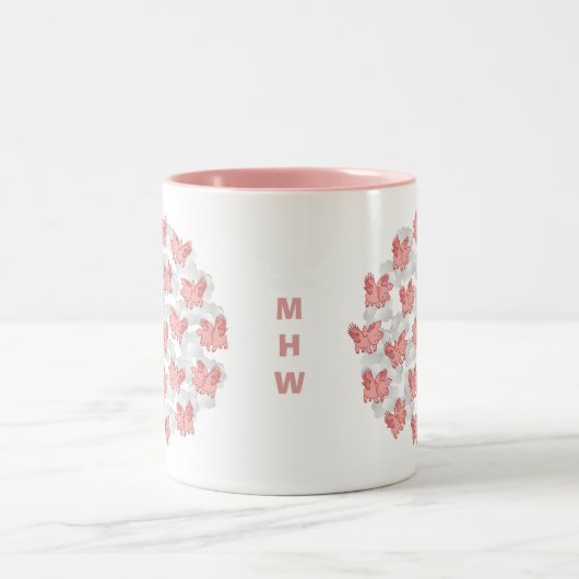 Tasses faites sur commande de monogramme de porcs (Centre)